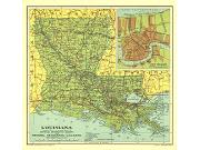 Louisiana 1930 <br /> Wall Map Map