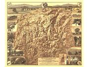 Mountains of New Hampshire <br /> Wall Map Map
