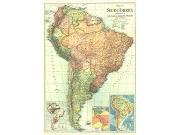 South America 1921 <br /> Wall Map Map
