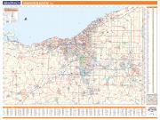 Cleveland, OH Vicinity <br /> Wall Map Map