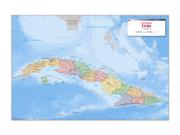 Cuba <br /> Political <br /> Wall Map Map