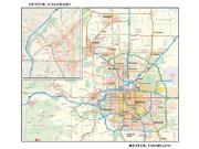 Denver, CO <br /> Wall Map Map