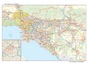 Los Angeles, CA <br /> Wall Map Map