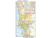 San Diego, CA <br /> Wall Map Map