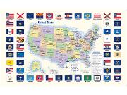 US Flags <br /> Wall Map Map