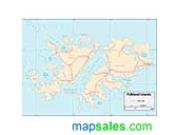 Falkan Islands <br /> Wall Map Map
