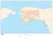 Alaska  <br />with Counties <br /> Wall Map Map
