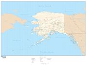 Alaska  <br />with Roads <br /> Wall Map Map
