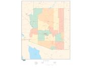 Arizona  <br />with Counties <br /> Wall Map Map