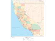 California  <br />with Counties <br /> Wall Map Map