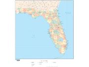 Florida  <br />with Counties <br /> Wall Map Map