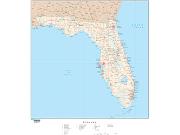 Florida  <br />with Roads <br /> Wall Map Map