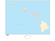 Hawaii  <br />with Counties <br /> Wall Map Map