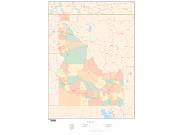 Idaho  <br />with Counties <br /> Wall Map Map