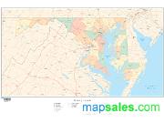 Maryland  <br />with Counties <br /> Wall Map Map