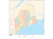 Maine  <br />with Counties <br /> Wall Map Map