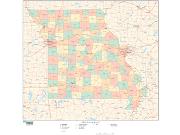 Missouri  <br />with Counties <br /> Wall Map Map
