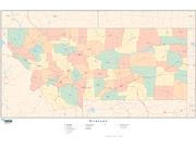 Montana  <br />with Counties <br /> Wall Map Map