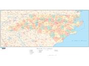 North Carolina  <br />with Counties <br /> Wall Map Map
