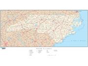 North Carolina  <br />with Roads <br /> Wall Map Map