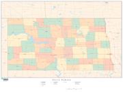 North Dakota  <br />with Counties <br /> Wall Map Map