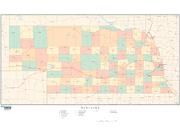 Nebraska  <br />with Counties <br /> Wall Map Map