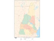 New Hampshire  <br />with Counties <br /> Wall Map Map