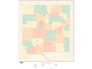 New Mexico  <br />with Counties <br /> Wall Map Map