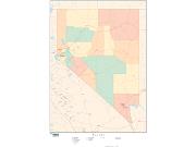Nevada  <br />with Counties <br /> Wall Map Map