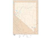Nevada  <br />with Roads <br /> Wall Map Map