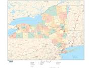 New York  <br />with Counties <br /> Wall Map Map