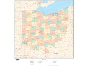 Ohio  <br />with Counties <br /> Wall Map Map
