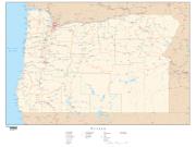 Oregon  <br />with Roads <br /> Wall Map Map