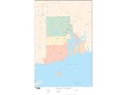 Rhode Island  <br />with Counties <br /> Wall Map Map