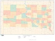 South dakota  <br />with Counties <br /> Wall Map Map