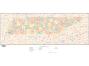 Tennessee  <br />with Counties <br /> Wall Map Map