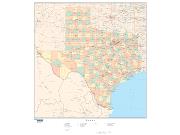 Texas  <br />with Counties <br /> Wall Map Map