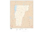 Vermont  <br />with Roads <br /> Wall Map Map