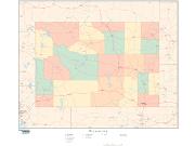 Wyoming  <br />with Counties <br /> Wall Map Map