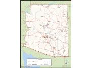 Arizona <br /> Wall Map <br />with Counties Map