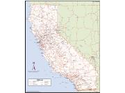 California <br /> Wall Map <br />with Counties Map