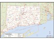Connecticut <br /> Wall Map <br />with Counties Map