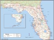 Florida <br /> Wall Map <br />with Counties Map