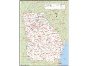 Georgia <br /> Wall Map <br />with Counties Map