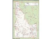 Idaho <br /> Wall Map <br />with Counties Map