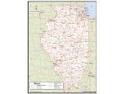 Illinois <br /> Wall Map <br />with Counties Map