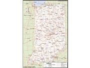 Indiana <br /> Wall Map <br />with Counties Map