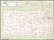 Kansas <br /> Wall Map <br />with Counties Map