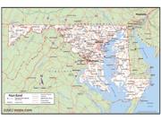 Maryland <br /> Wall Map <br />with Counties Map
