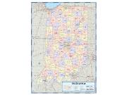 Indiana Counties <br /> Wall Map Map